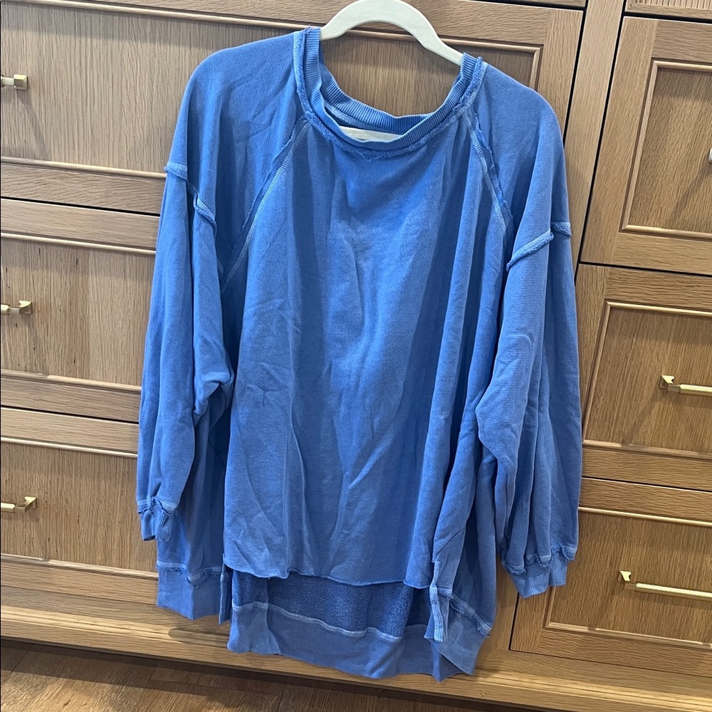 Free People Blue Relaxed Sweatshirt Kamden